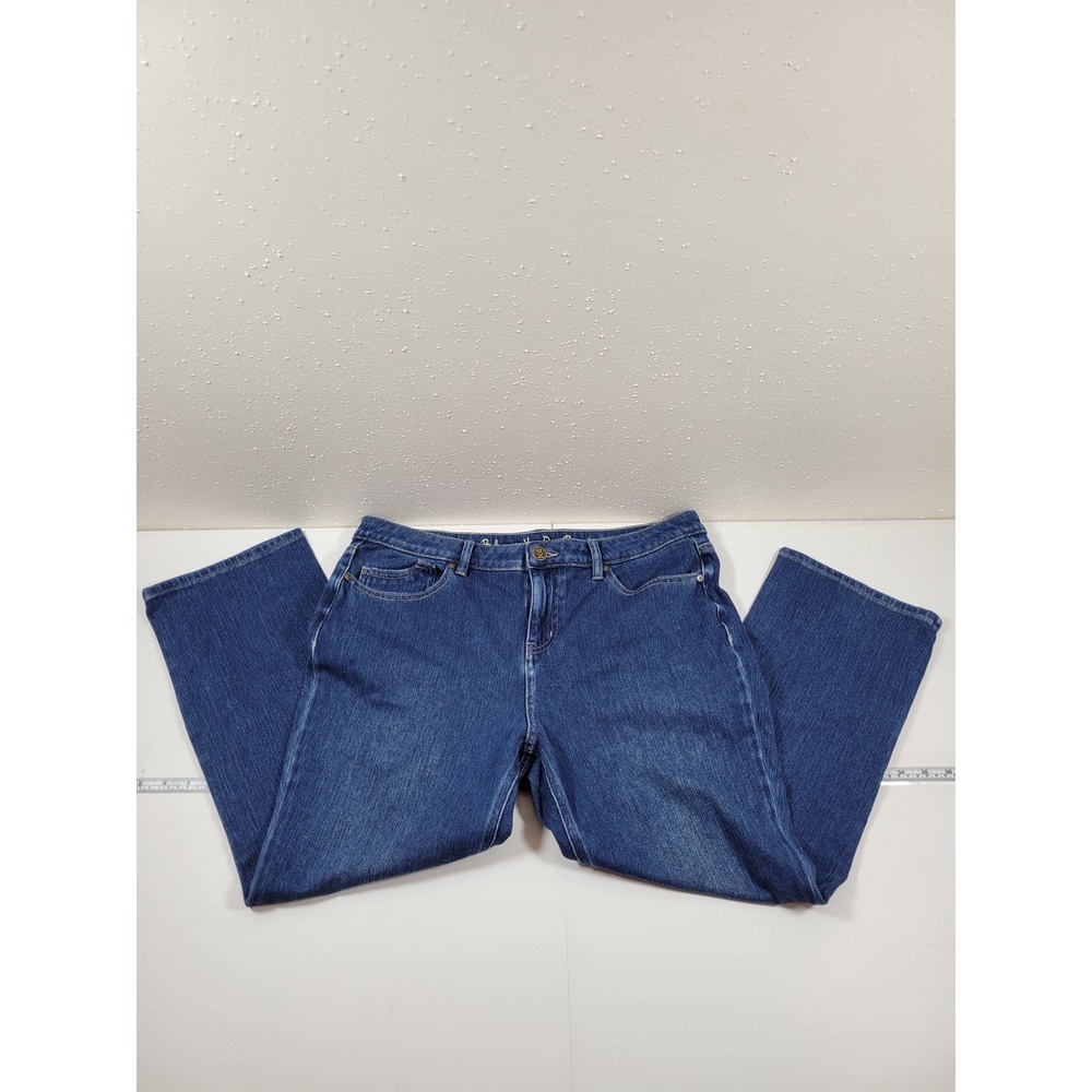 Belle by Kim Gravel Jeans Women 14P Blue Excellent Straight Leg Petite Denim